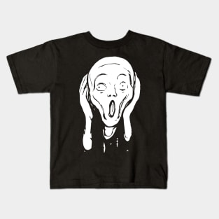 The Scream Edvard Munch The Scream Hearers Head Minimal White Kids T-Shirt